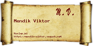 Mendik Viktor névjegykártya